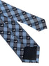light blue  and dark navy blue plaid gingham style tie with Scottie dog Scottish Terrier design